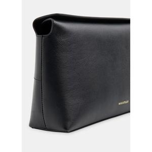 Whistles Black Fia Unlined Foldtop Clutch Bag